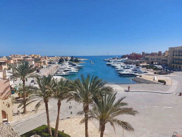 Private roof terrace view, Abu Tig Marina 