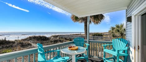 Front row seat to paradise. End unit has great balcony view to Cherry Grove pier