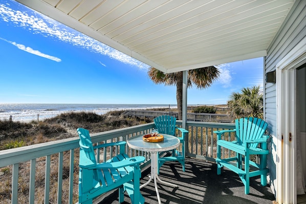 Front row seat to paradise. End unit has great balcony view to Cherry Grove pier