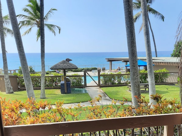 Lounge on your private lanai overlooking the crystal blue ocean and 1 of 3 pools