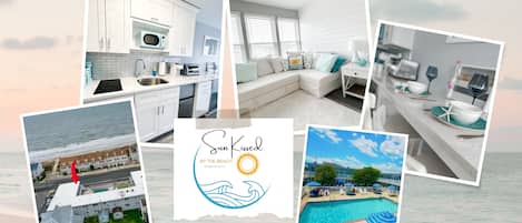 Welcome to Sun Kissed at the Beach! Steps from the sand with a pool!