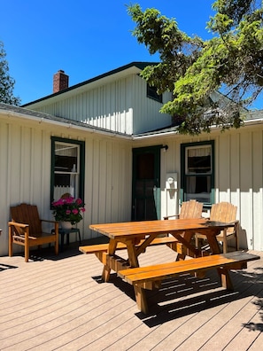 Porch of Cedar Cottage. Great for family gatherings