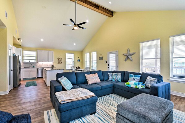Galveston Vacation Rental | 3BR | 2BA | 1,570 Sq Ft | Stairs Required to Enter