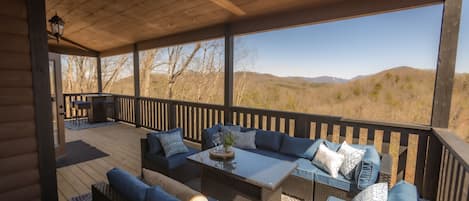 Spectacular views and comfy seats from the spacious wrap around decks.