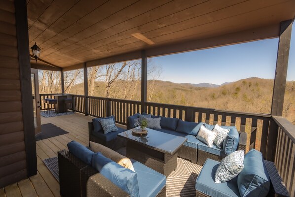 Spectacular views and comfy seats from the spacious wrap around decks.