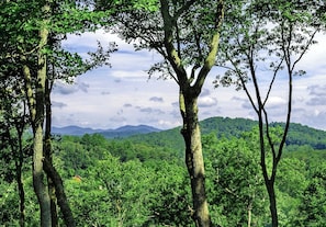 Breathtaking view from the porch swing on the rear porch.