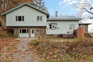 Front of the house with side yard access.