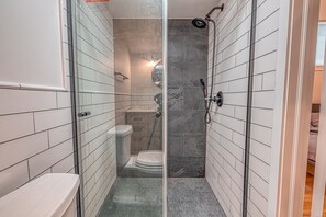 Loft bathroom with shower 