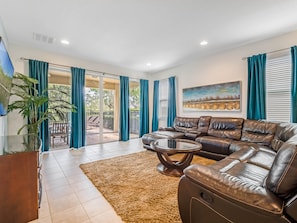 Living area with contemporary furniture