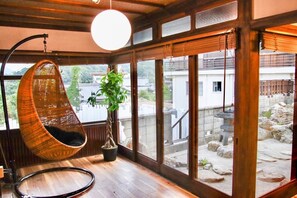 Overlooking the Japanese garden