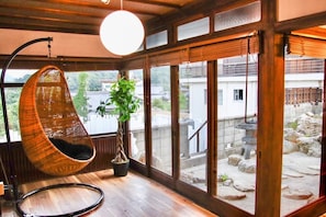 Overlooking the Japanese garden