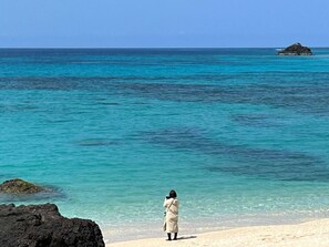 ・"Sakihara Beach" is characterized by outstanding transparency