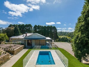 An aerial view of Adelaide Hills House.