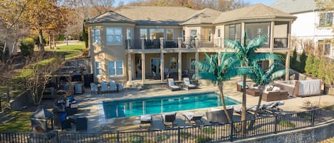 Multiple deck areas overlooking pool and spa!