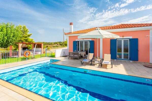 Beautiful villa with private pool, terrace, and garden with panoramic countryside views