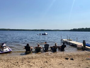 Watching the kids and relaxing 
