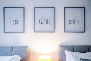 Bedroom 1 benefits from two singles that be reconfigured into a super-king at the guests' request.