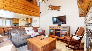 Indoors, Furniture, Living Room, Screen, Table