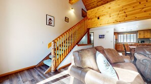 Indoors, Furniture, Living Room, House, Staircase