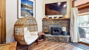 Indoors, Fireplace, Furniture, Living Room, Hardwood