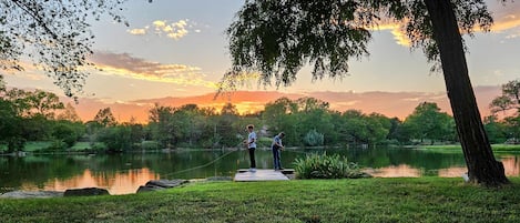 Sunset fishing on the private dock