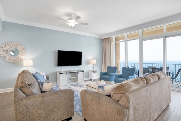 Direct Beach front beautiful unobstructed ocean front balcony and living room