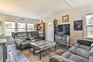 Living Room | Smart TV | Wood-Burning Stove | Massage Chair