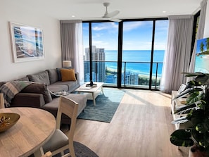 Living room with ocean views