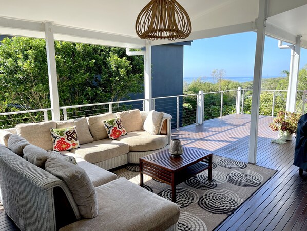 Front  large balcony with lovely sea 
views
