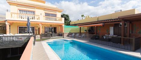 Private gated heated pool and villa