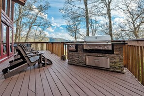 Large gas grill with counter top space for the ultimate cookout