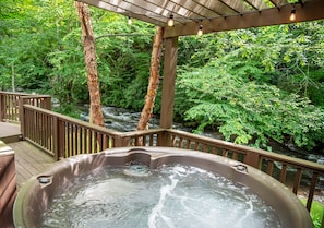 StayNantahala Otter Creek Luxury Yurt Rental with Hot Tub and Creek View