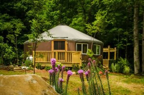 Surrounded by lush forest, this luxury yurt is your private slice of nature.