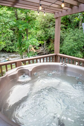 Creekside Yurt Luxury Yurt Rental with Hot Tub and creekside view