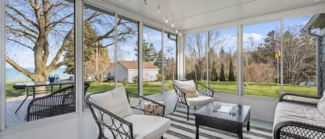 Screened in porch. The view is incredible