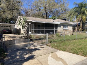 Front view of driveway