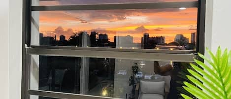 Corner Penthouse view of Gulf Shore Blvd Skyline and Skyline Sunset