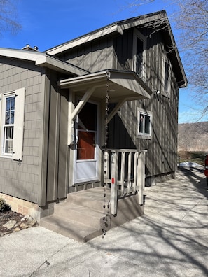 Front door and driveway
