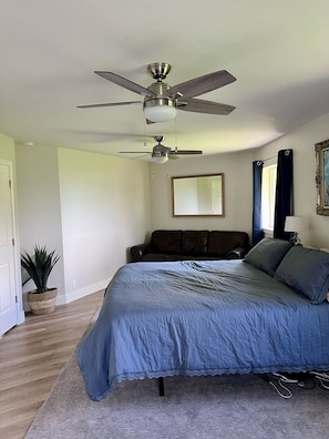 Master bedroom with a king bed.  The sofa folds out to  queen bed.