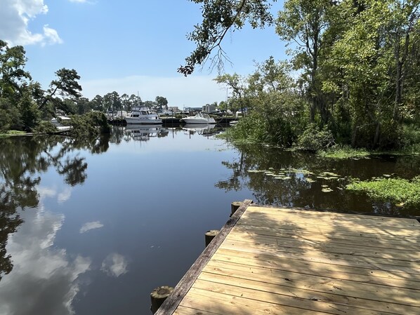 Private deck on Bayou DeZaire 