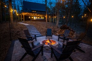 Grab a bottle of wine by our outdoor fire pit.