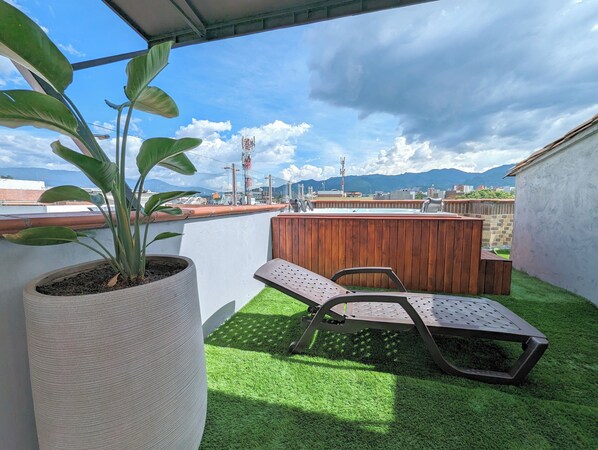 Rooftop o terraza común compartidos con los  huéspedes del edificó.