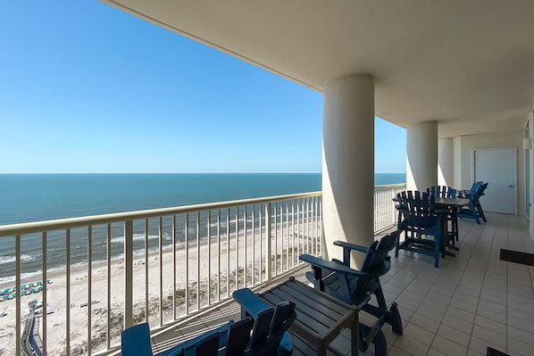 Spacious balcony to enjoy the sunsets