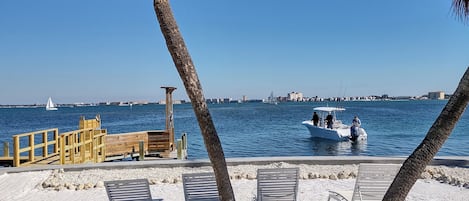 Private Beach with panoramic view of Boca Ciega Bay.  



