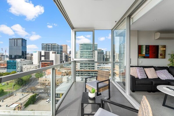 City view of the balcony 
