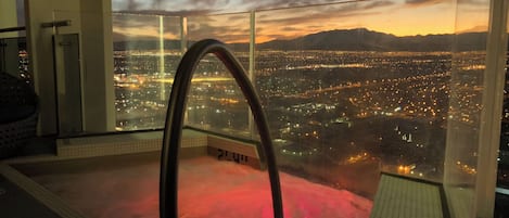 One of a kind experience 600 feet in the air we  have a Jacuzzi in our balcony