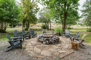 Gas Fire pit next to the Animas River