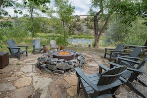 Gas Fire pit next to the Animas River