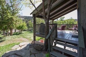 Covered deck off the Main Living Space overlooking the Animas River