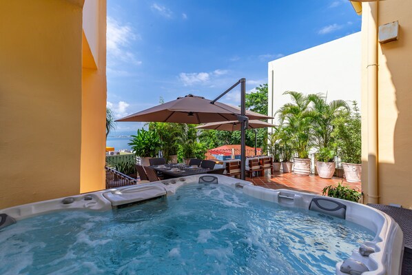 Private Hot Tub on Home's Expansive Terrace